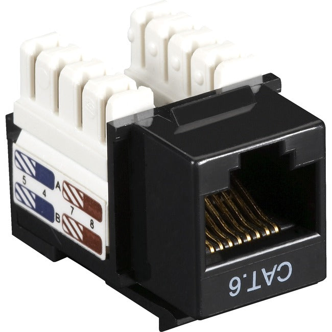 Black Box Cat6 Value Line Keystone Jack, Black, 25-Pack