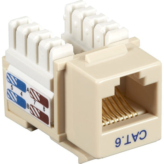 Black Box Cat6 Value Line Keystone Jack, Ivory, 10-Pack