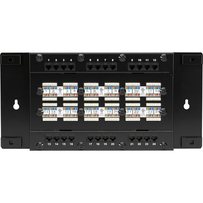 Black Box Cat6 Wallmount Patch Panel With Cover, 24-Port