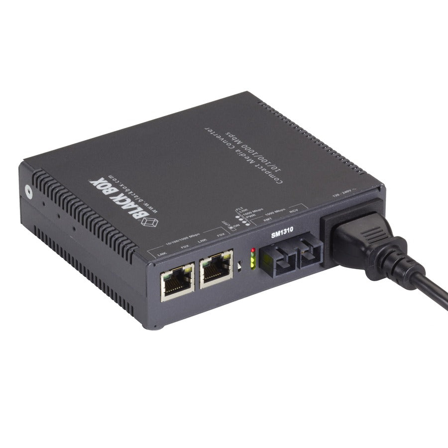 Black Box Compact Media Converter Gigabit Ethernet Single Mode 1310Nm 10Km Sc