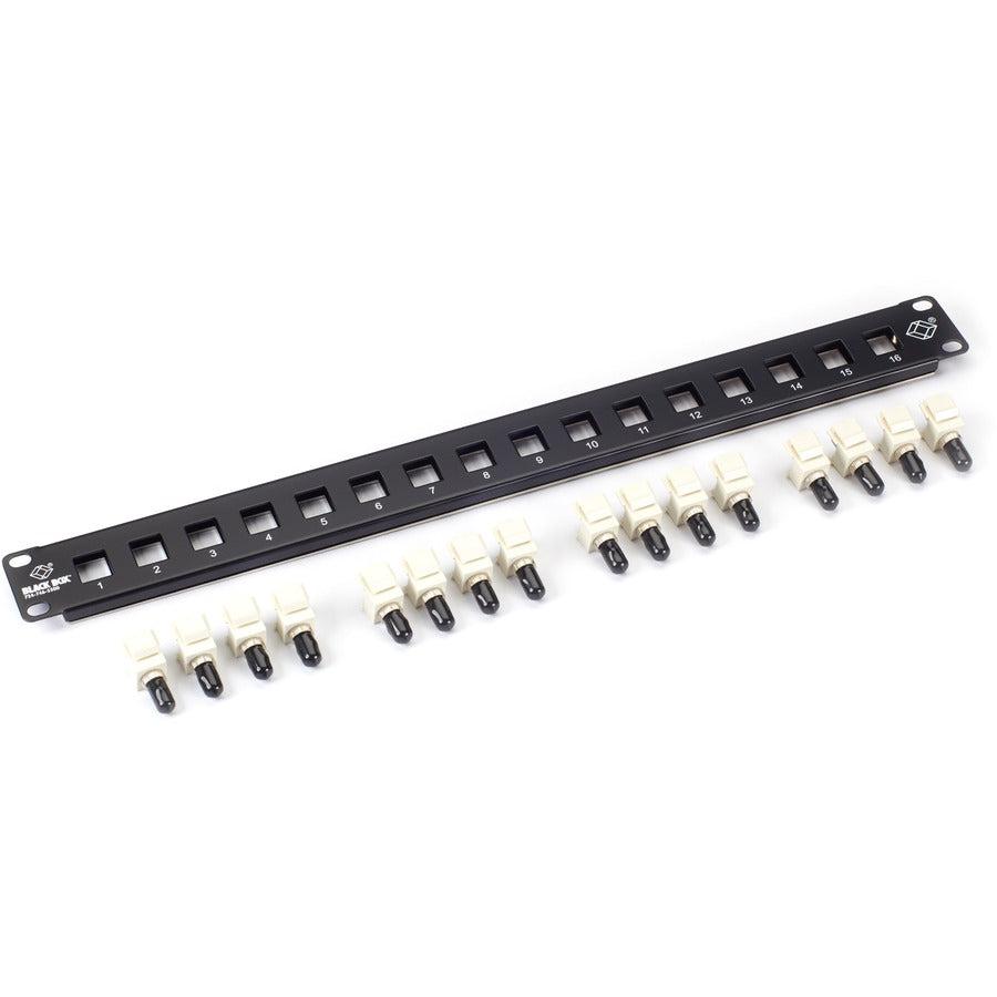 Black Box Connect Fiber Patch Panel Kit - (16) Simplex ST Adapters JPM395A