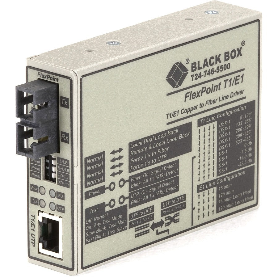 Black Box FlexPoint Modular Media Converter, RS-232 to Fiber, ME662A-SSC