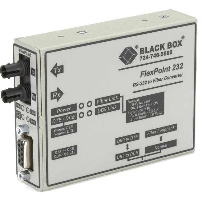 Black Box Flexpoint Async RS232 Extender - Fiber DB9 Female ST MM 5-km