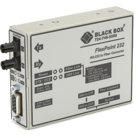 Black Box Flexpoint Async Rs232 Extender - Fiber Db9 Female St Mm 5-Km