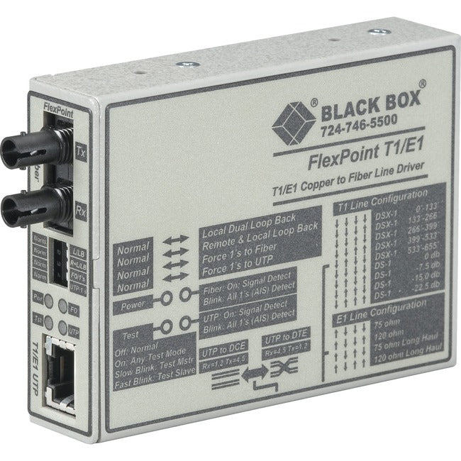 Black Box Flexpoint T1/E1 To Fiber Converter