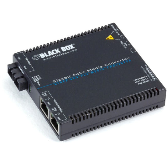 Black Box Gigabit Poe+ Media Converter, 10/100/1000Base-T To 850-Nm Multimode, Sc, 550 M
