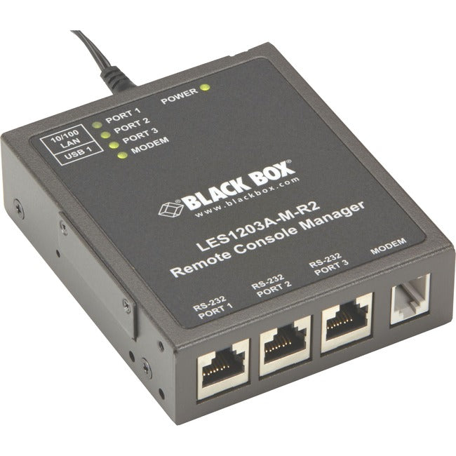 Block Box Remote Black Box Remote Console Manager - 3-Port RS-232 with Modem LES1203A-M