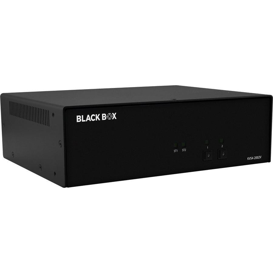 Black Box Secure KVS4-2002VX KVM Switchbox - 2 Computer(s) - 4KUSB - Desktop - 2 x Display