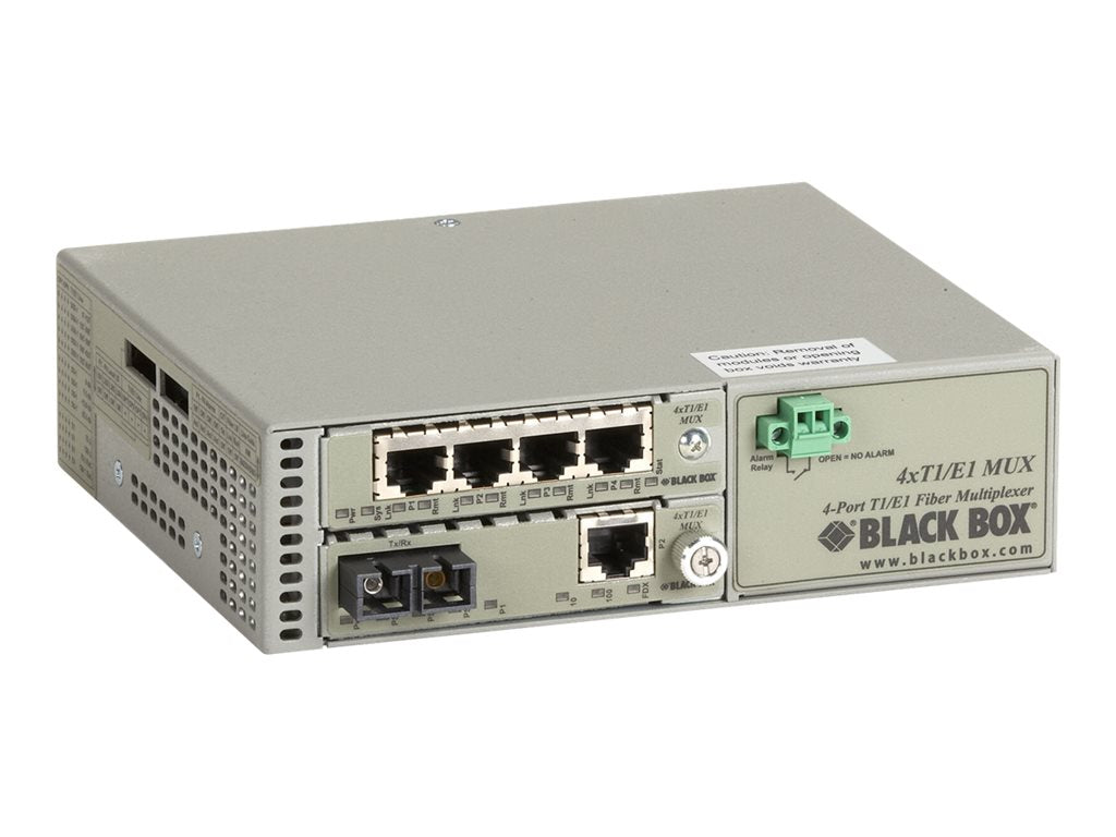 Black Box T1/E1 to Fiber Mux with LAN Connector - Multiplexor - 4 port