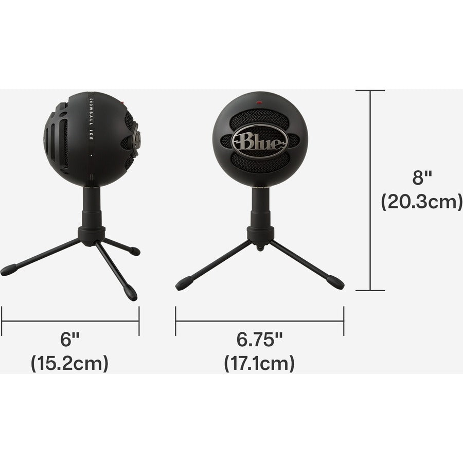 Blue Microphones Blue Snowball Ice Usb Mic Black Pc Microphone