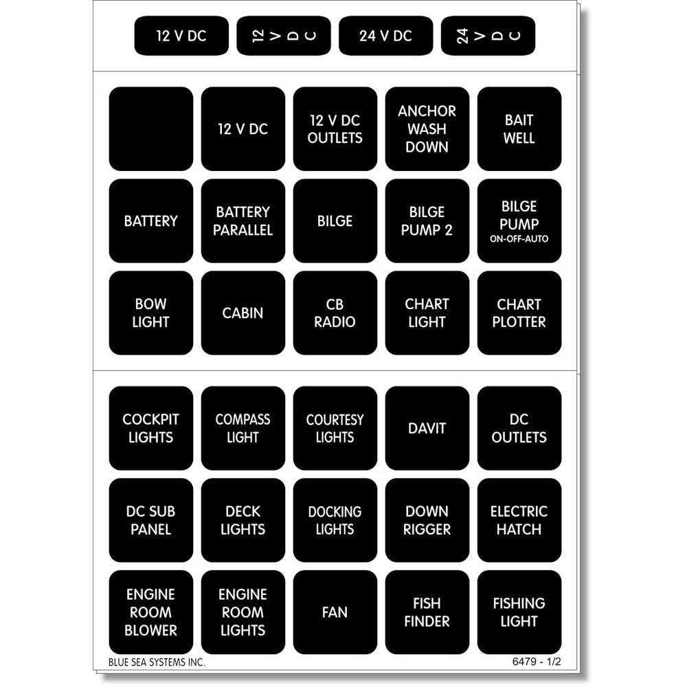 Blue Sea 4216 Square Format Label Set - 60