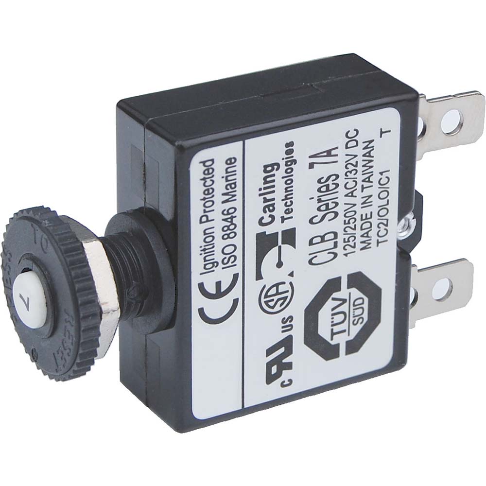 Blue Sea 7053 7A Push Button Thermal with Quick Connect Terminals