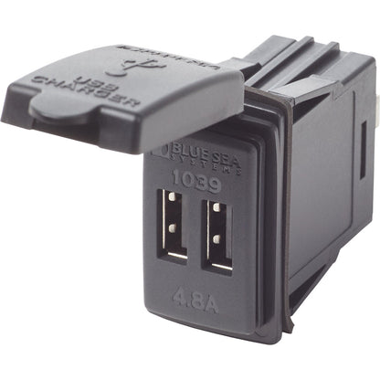 Blue Sea Dual USB Charger - 24V Contura Mount