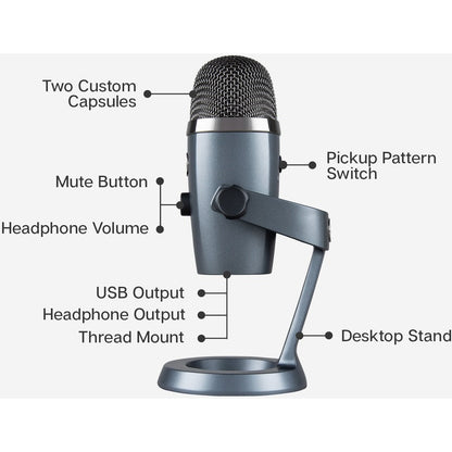 Blue Yeti Nano Usb Mic-Shadow,Grey Yeti Nano