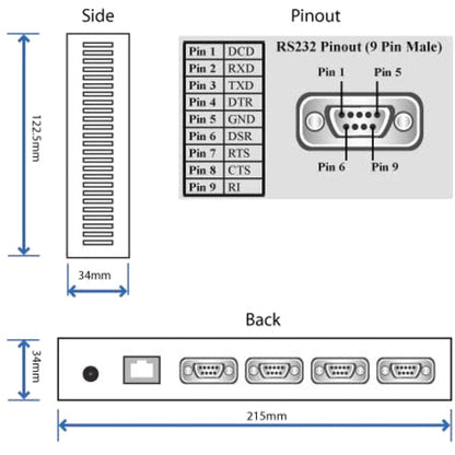 Brainboxes 4 Port Rs232 Ethernet To Serial Adapter