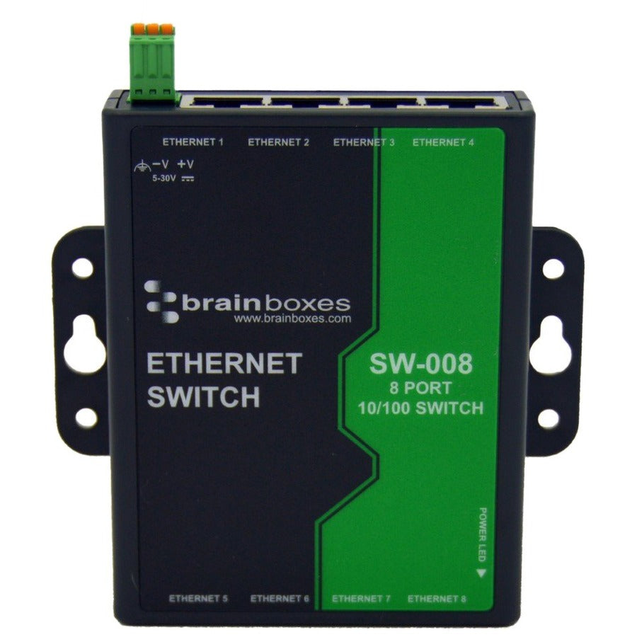 Brainboxes 8 Port Unmanaged Ethernet Switch Wall Mountable