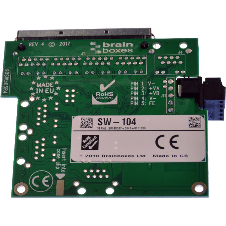 Brainboxes Brainboxes Industrial Embeddable 4 Port Ethernet Switch SW-104