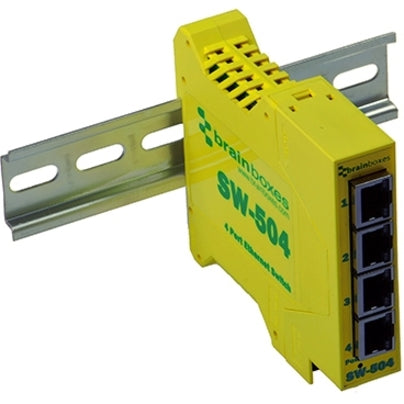 Brainboxes Industrial Ethernet 4 Port Switch Din Rail Mountable