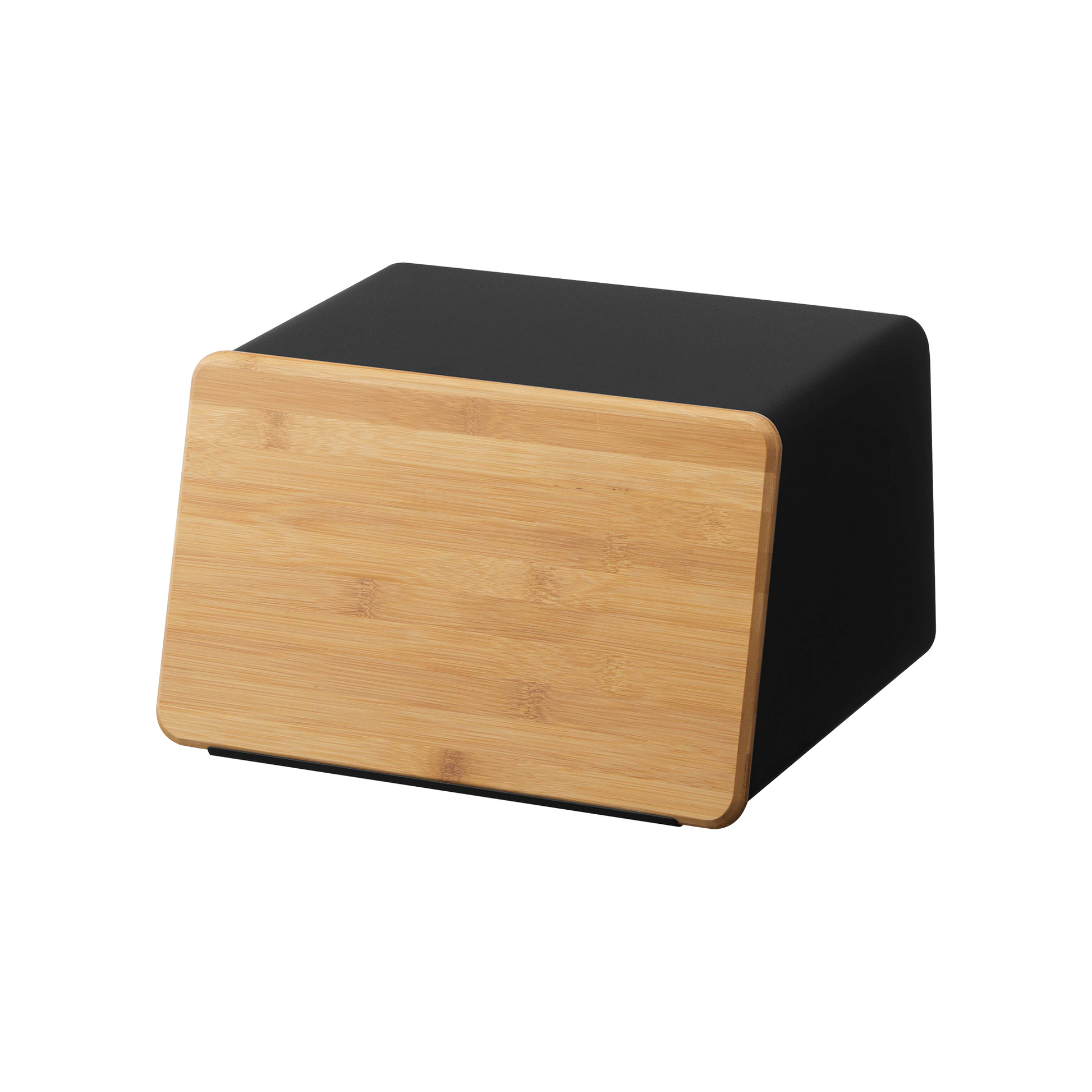 Bread Box with Cutting Board Lid - Steel + Wood