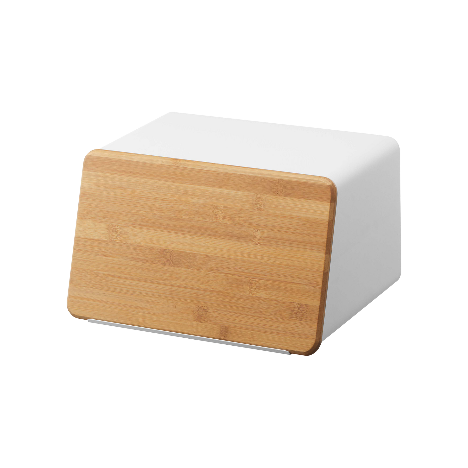 Bread Box with Cutting Board Lid - Steel + Wood