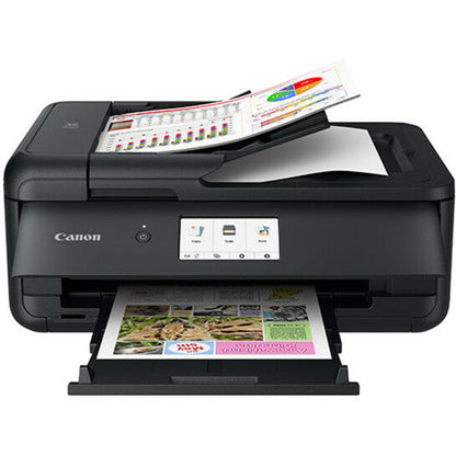 Canon Pixma Ts Ts9520 Wireless Inkjet Multifunction Printer-Color-Copier/Scanner-4800X1200 Print-Manual Duplex Print-100 Sheets Input-Color Scanner-1200 Optical Scan-Ethernet-Wireless Lan-Canon Mobile Printing