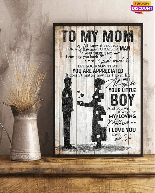 Canvas- To My Mom I Know It'S Not Easy - Gift For Mom - Gift From Son - Personalized Gift