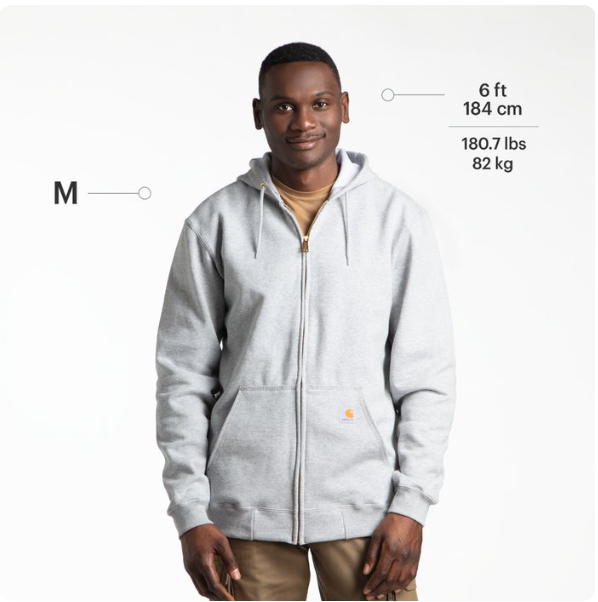 Carhartt® Loose-Fit Midweight Zip-Up Hoodie – Durable, Comfortable, and Ready for Any Task