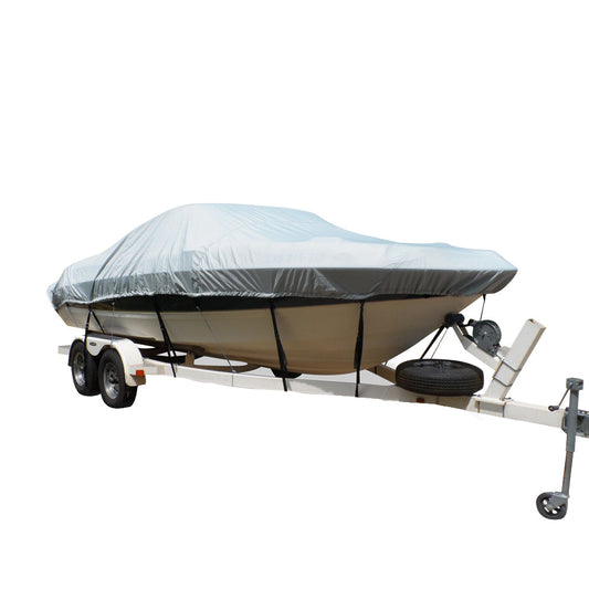 Carver Flex-Fit&trade; PRO Polyester Size 11 Boat Cover f/V-Hull Center Console Fishing Boats - Grey