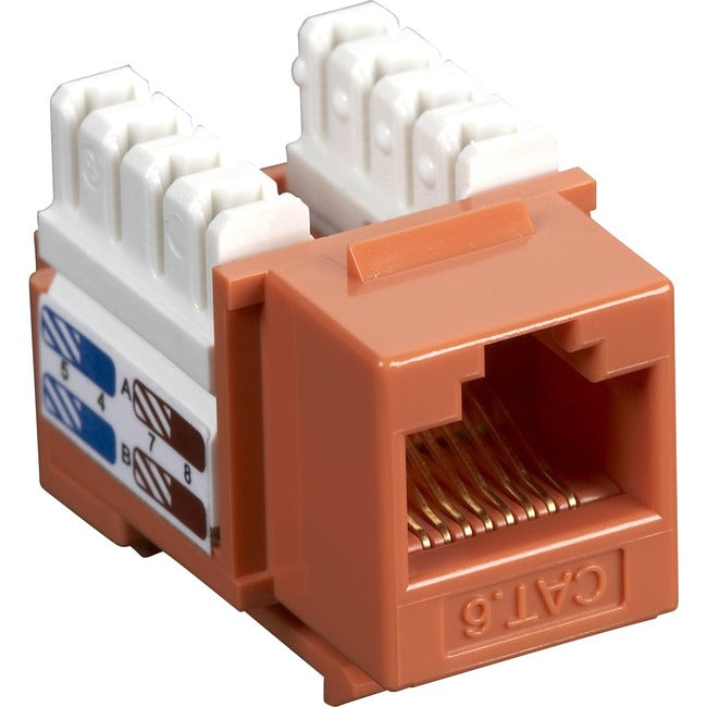 Cat6 Keystone Jack - Unshielded, Rj45, Orange, 25-Pack