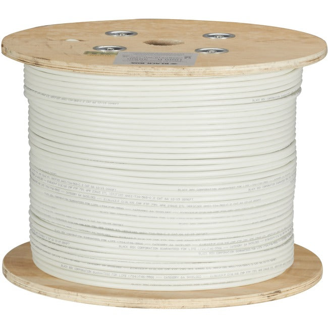 Cat6A 650-Mhz Solid Ethernet Bulk Cable - Shielded (F/Utp), Cmr Pvc, White, 1000