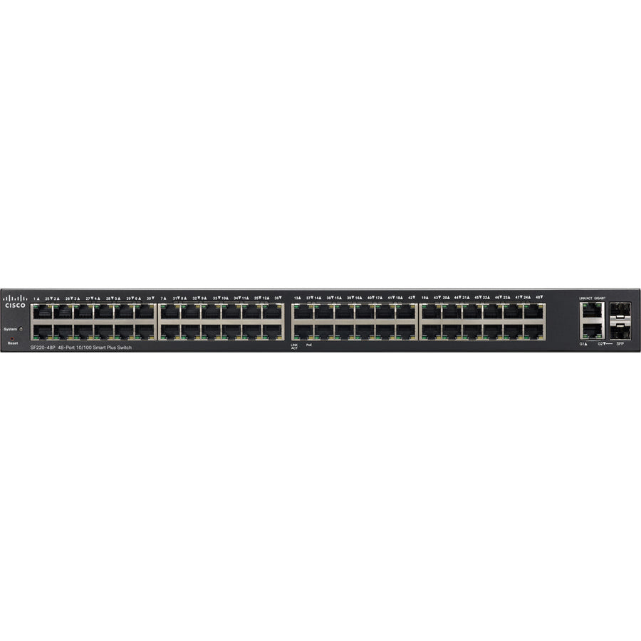 Cisco Sf220-48P 48-Port 10/100 Poe Smart Plus Switch
