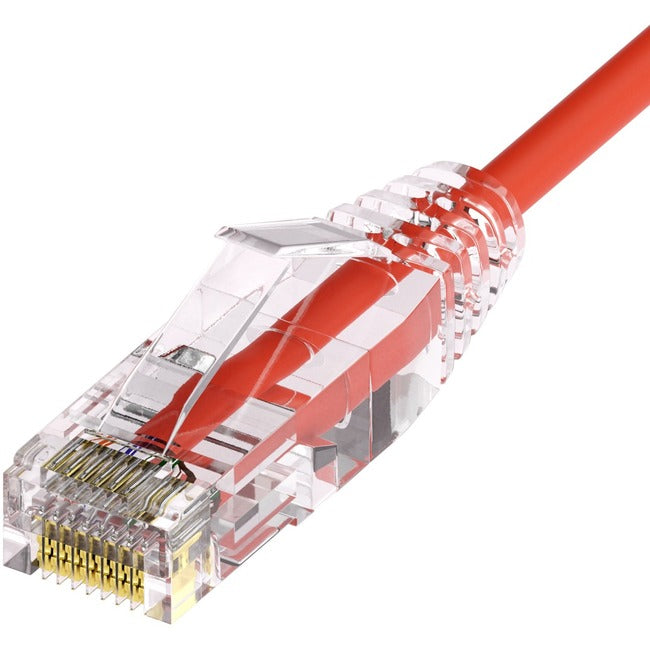 Clearfit Slim 28Awg Cat6A Cable Red 12Ft