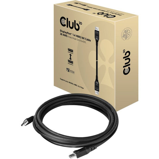 Club 3D Displayport 1.4 Hbr3 8K Cable Male/Male 5M / 16.40Ft.