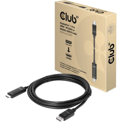 Club 3D Displayport 1.4 To Hdmi 4K120Hz Or 8K60Hz Hdr10 Cable M/M 3M/9.84Ft