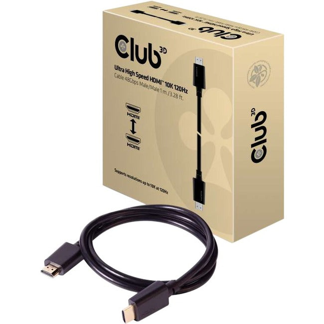 Club 3D Ultra High Speed Hdmi&Trade; Cable 10K 120Hz 48Gbps M/M 1 M./3.28 Ft.