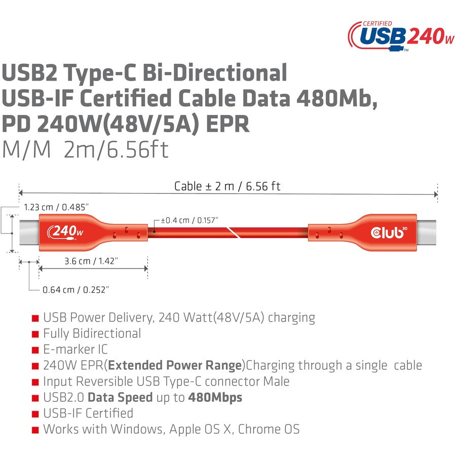 Club 3D Usb-C Data Transfer Cable