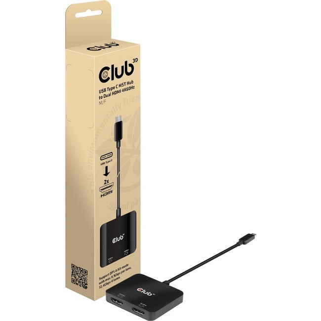 Club 3D Usb Type C Mst Hub To Dual Hdmi 4K60Hz M/F