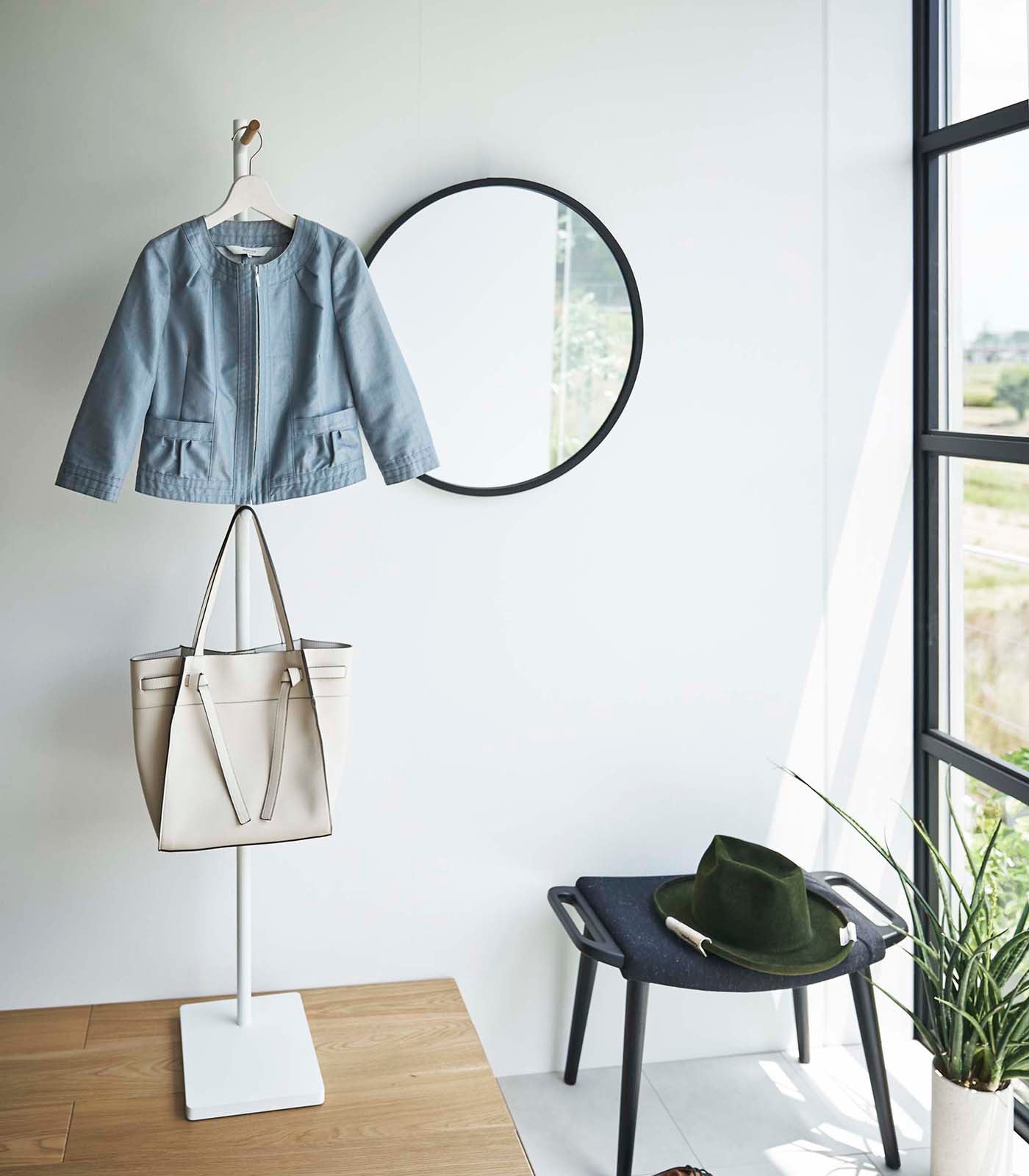 Coat Rack (63.98" H) - Steel + Wood