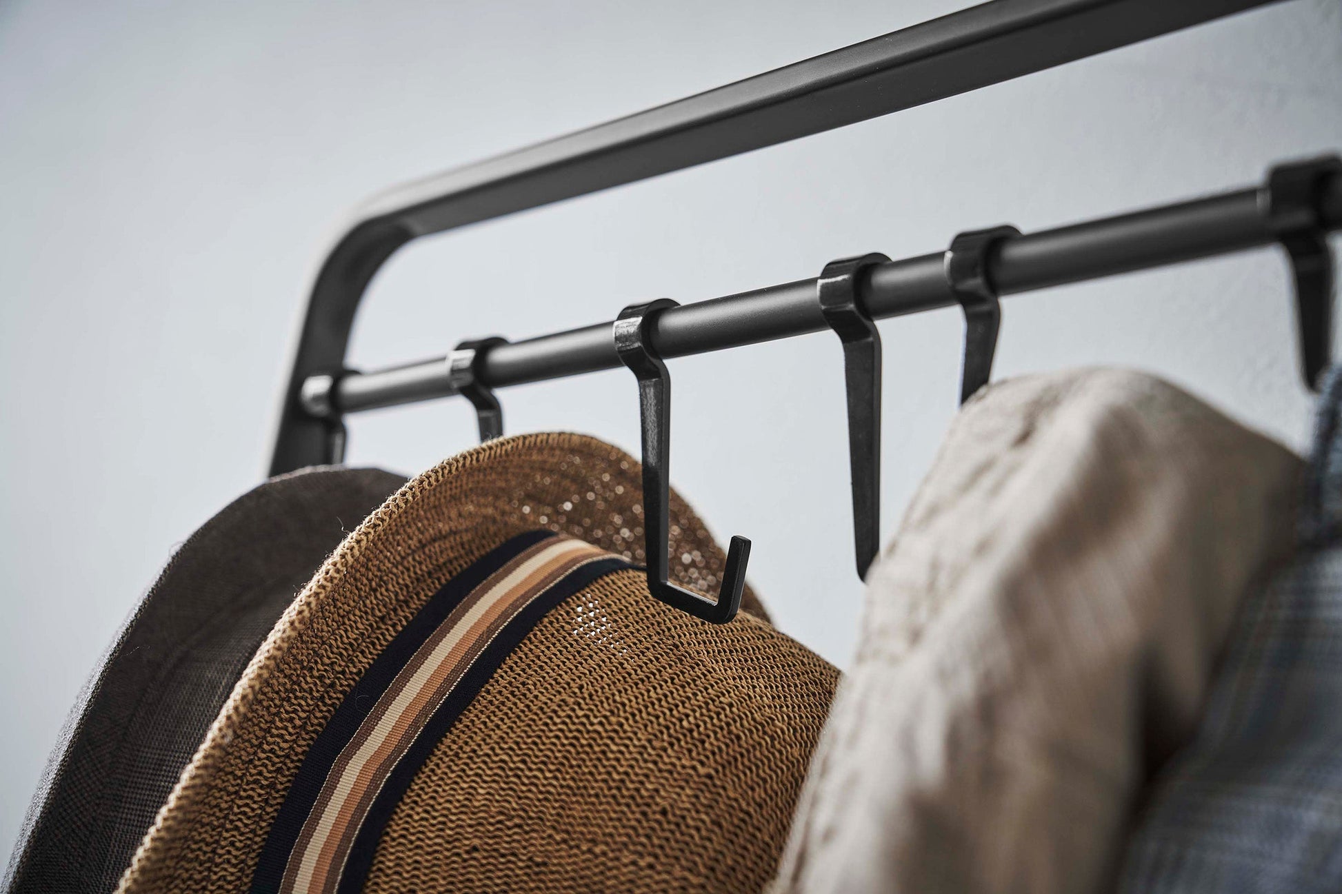 Coat Rack with Hat Storage (66" H) - Steel + Wood