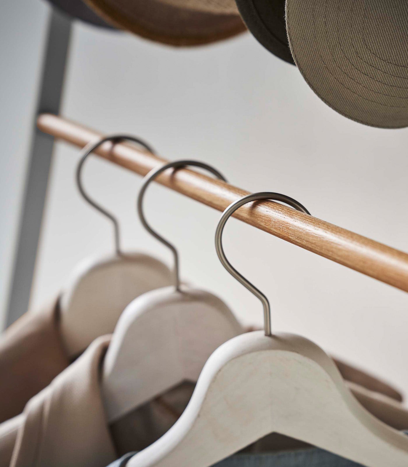 Coat Rack with Hat Storage (66" H) - Steel + Wood