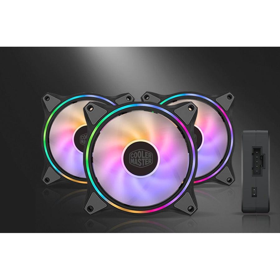 Cooler Master Masterfan Mf120 Halo Duo-Ring Addressable Rgb Lighting 120Mm 3 Pack W/ 24