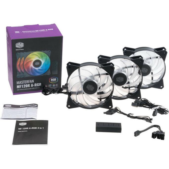 Cooler Master Masterfan Mf120R Addressable Rgb 120Mm Fan, 3 In 1 With Argb Led Controller, Independently-Controlled Led. R4-120R-203C-R1.