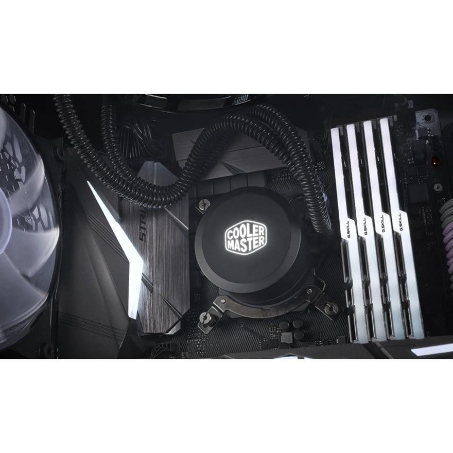 Cooler Master Masterliquid Lite 240 Aio Cpu Liquid Cooler, White Led Pump, Fep Tubing, Dual 120Mm Air Balance Mf, Dual Dissipation Technology