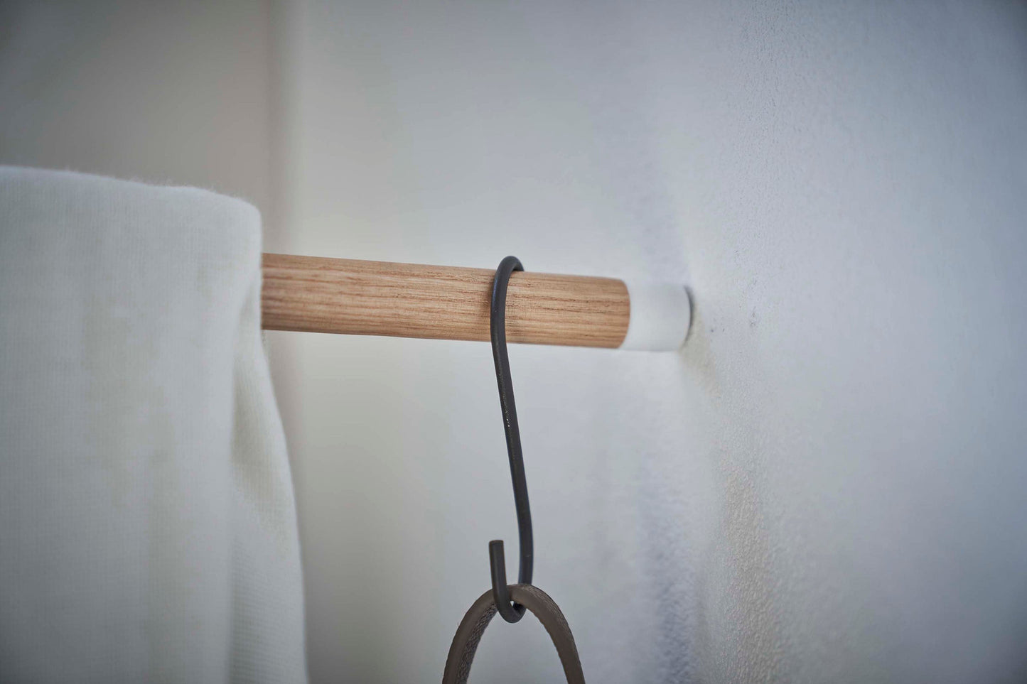 Corner Leaning Coat Hanger (63" H) - Steel + Wood