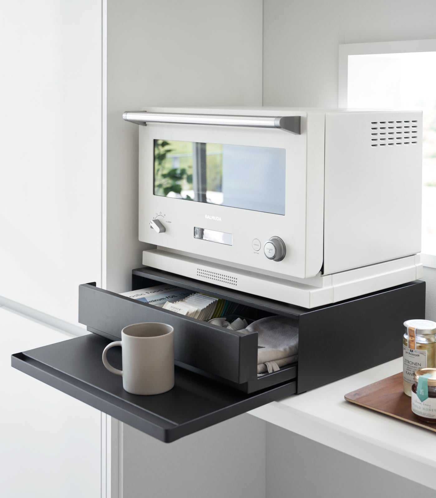 Countertop Drawer with Pull-Out Shelf - Steel