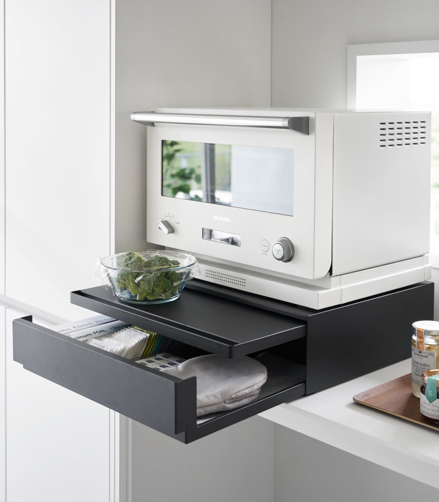 Countertop Drawer with Pull-Out Shelf - Steel