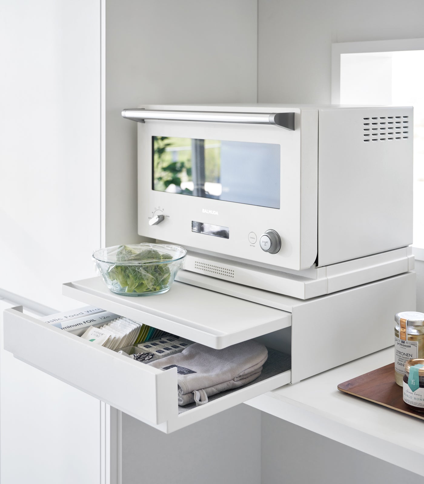 Countertop Drawer with Pull-Out Shelf - Steel