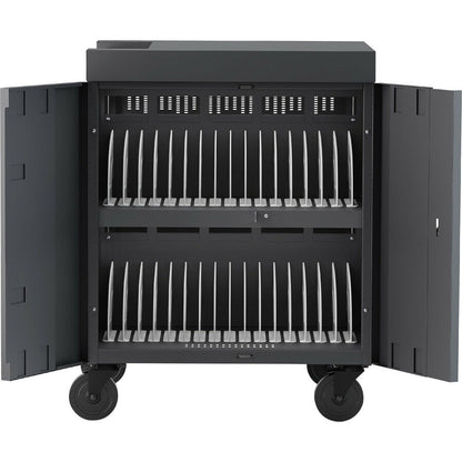 Cube Charge Cart 16 Ac Bp Bp,1.4In W Slots Black Pumice Finish