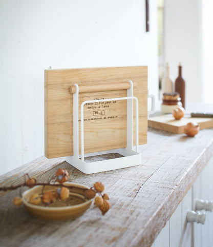 Cutting Board Stand - Steel + Wood