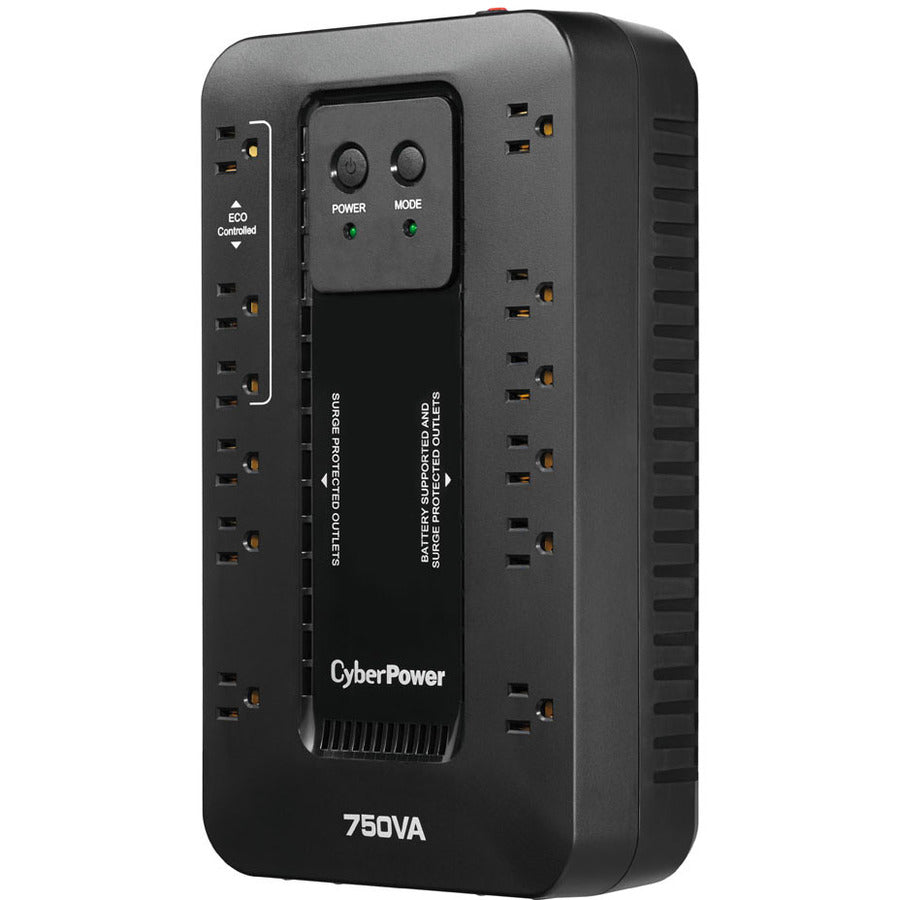 Cyberpower Ec750G Uninterruptible Power Supply (Ups) Standby (Offline) 0.75 Kva 450 W 12 Ac Outlet(S)
